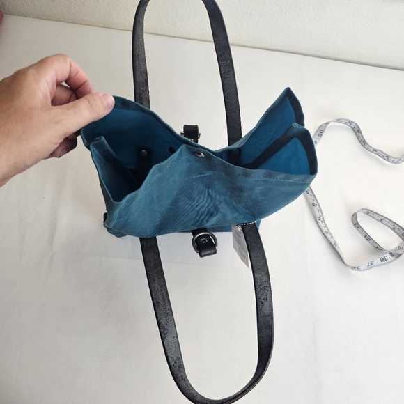 Miss Babs x Blue Spring Craft Waxed Canvas Tote No. 2 “On The Go” Teal Bag - Picture 11 of 16